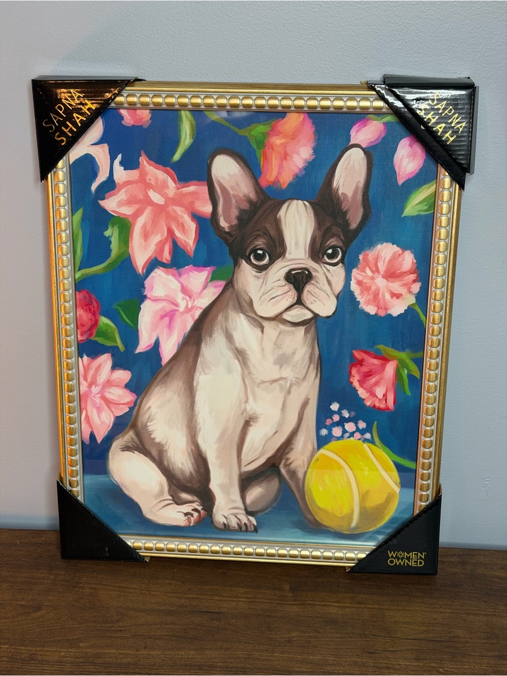 Adorable Sapna Shah Boston Terrier puppy artwork